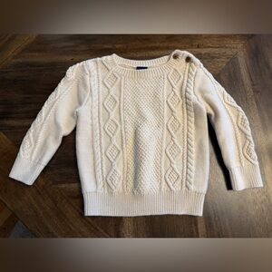 Baby Gap French Vanilla cable knit crew sweater, 18-24M